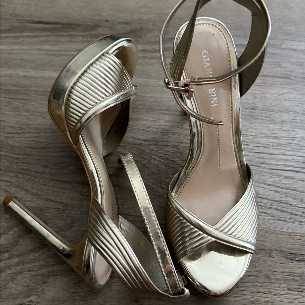 Gianni Bini Gold Strappy Heels